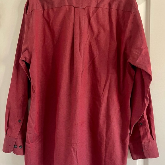 Joseph & Feiss Men’s Cranberry Red Button Up Light Dress Shirt-Size 16 32/33 - Picture 2 of 5